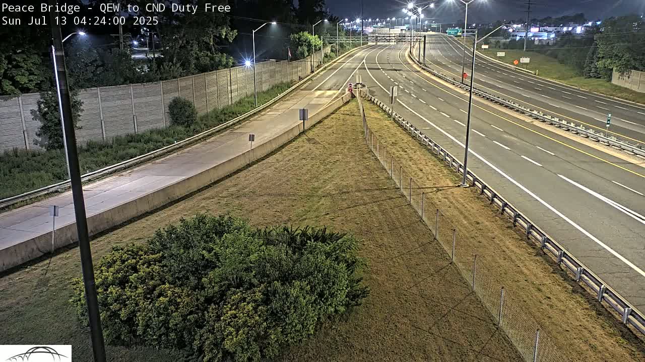 Fort Erie,  Canada Duty Free  Road Entrance to Peace Bridge Live Cam - Fort Erie, Niagara, Ontario, Canada