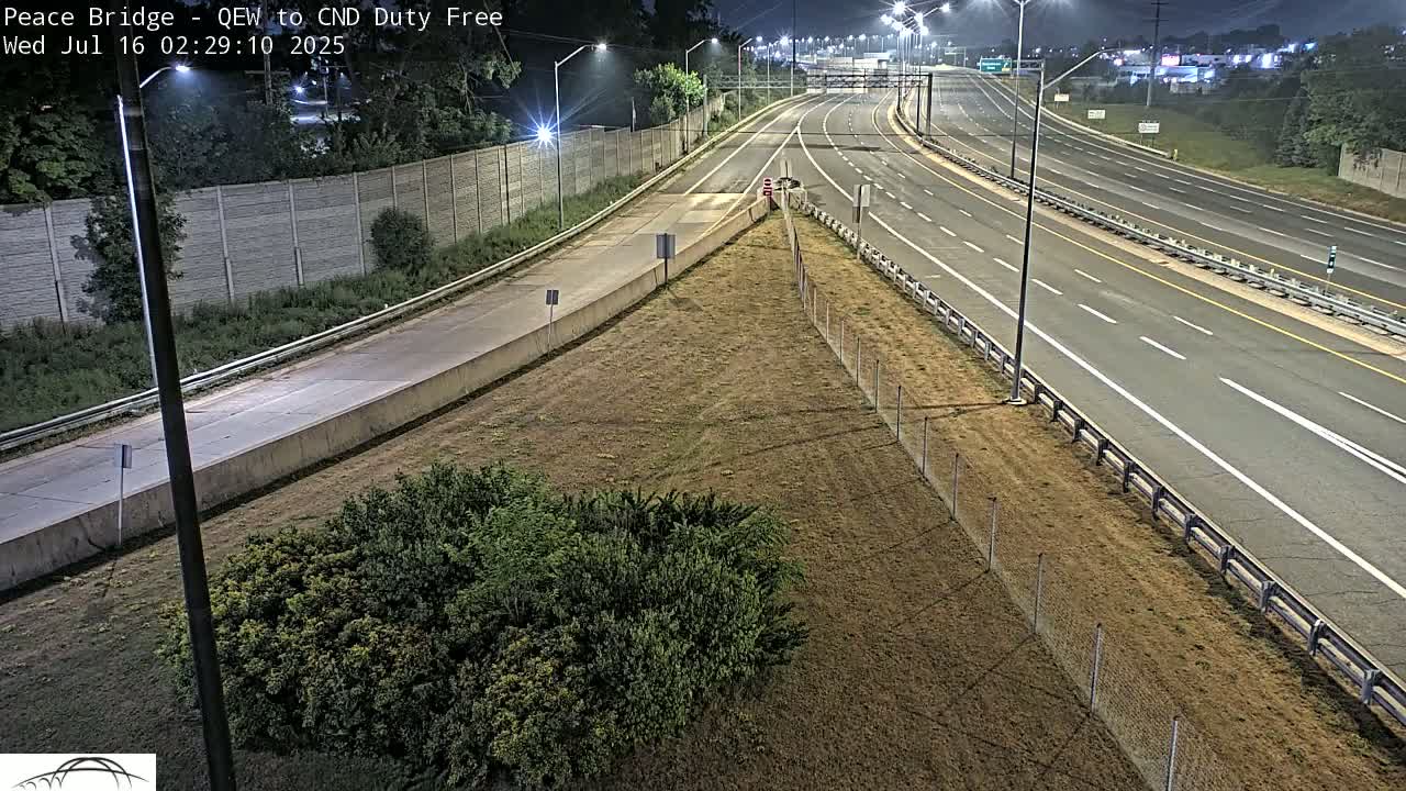Fort Erie,  Canada Duty Free  Road Entrance to Peace Bridge Live Cam - Fort Erie, Niagara, Ontario, Canada