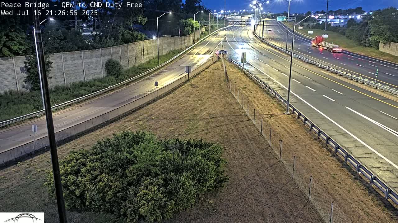 Fort Erie,  Canada Duty Free  Road Entrance to Peace Bridge Live Cam - Fort Erie, Niagara, Ontario, Canada