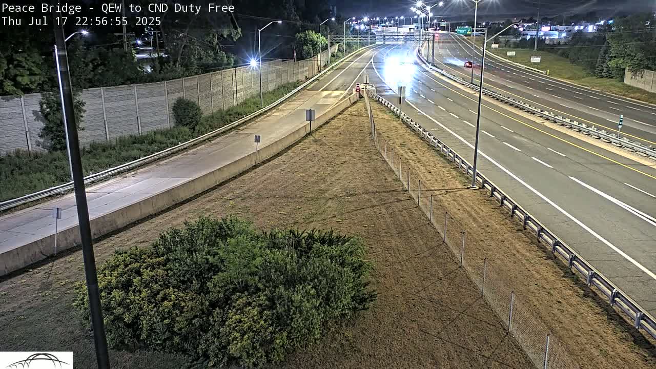 Fort Erie,  Canada Duty Free  Road Entrance to Peace Bridge Live Cam - Fort Erie, Niagara, Ontario, Canada