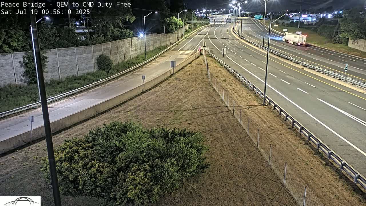 Fort Erie,  Canada Duty Free  Road Entrance to Peace Bridge Live Cam - Fort Erie, Niagara, Ontario, Canada