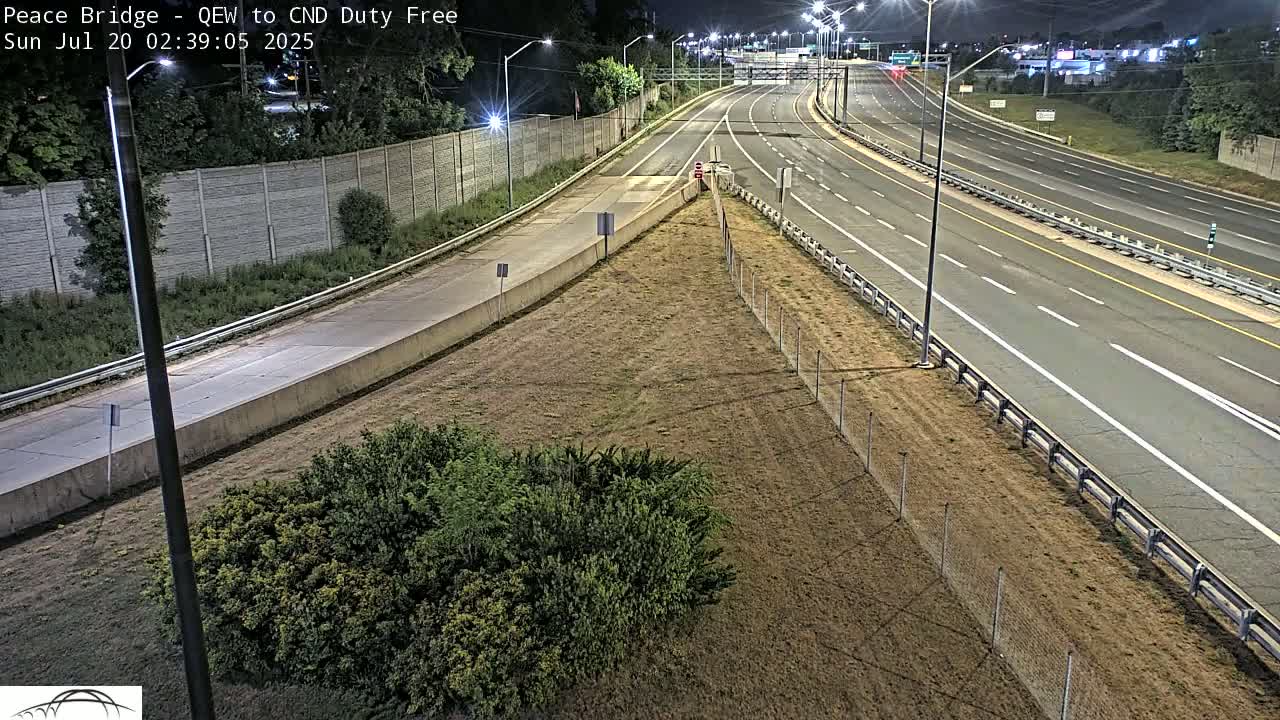 Fort Erie,  Canada Duty Free  Road Entrance to Peace Bridge Live Cam - Fort Erie, Niagara, Ontario, Canada
