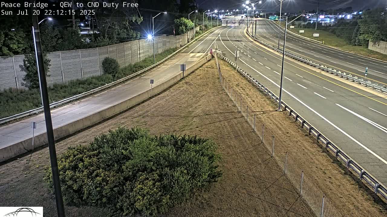 Fort Erie,  Canada Duty Free  Road Entrance to Peace Bridge Live Cam - Fort Erie, Niagara, Ontario, Canada