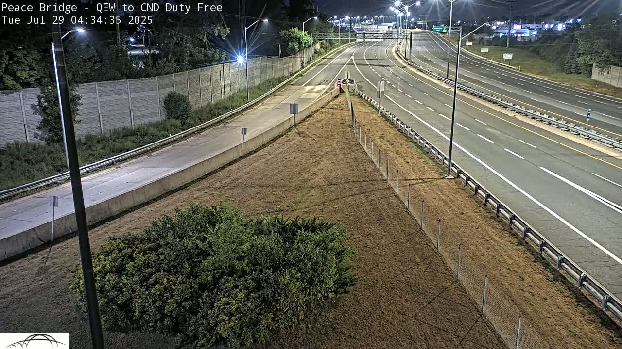 Fort Erie,  Canada Duty Free  Road Entrance to Peace Bridge Live Cam - Fort Erie, Niagara, Ontario, Canada