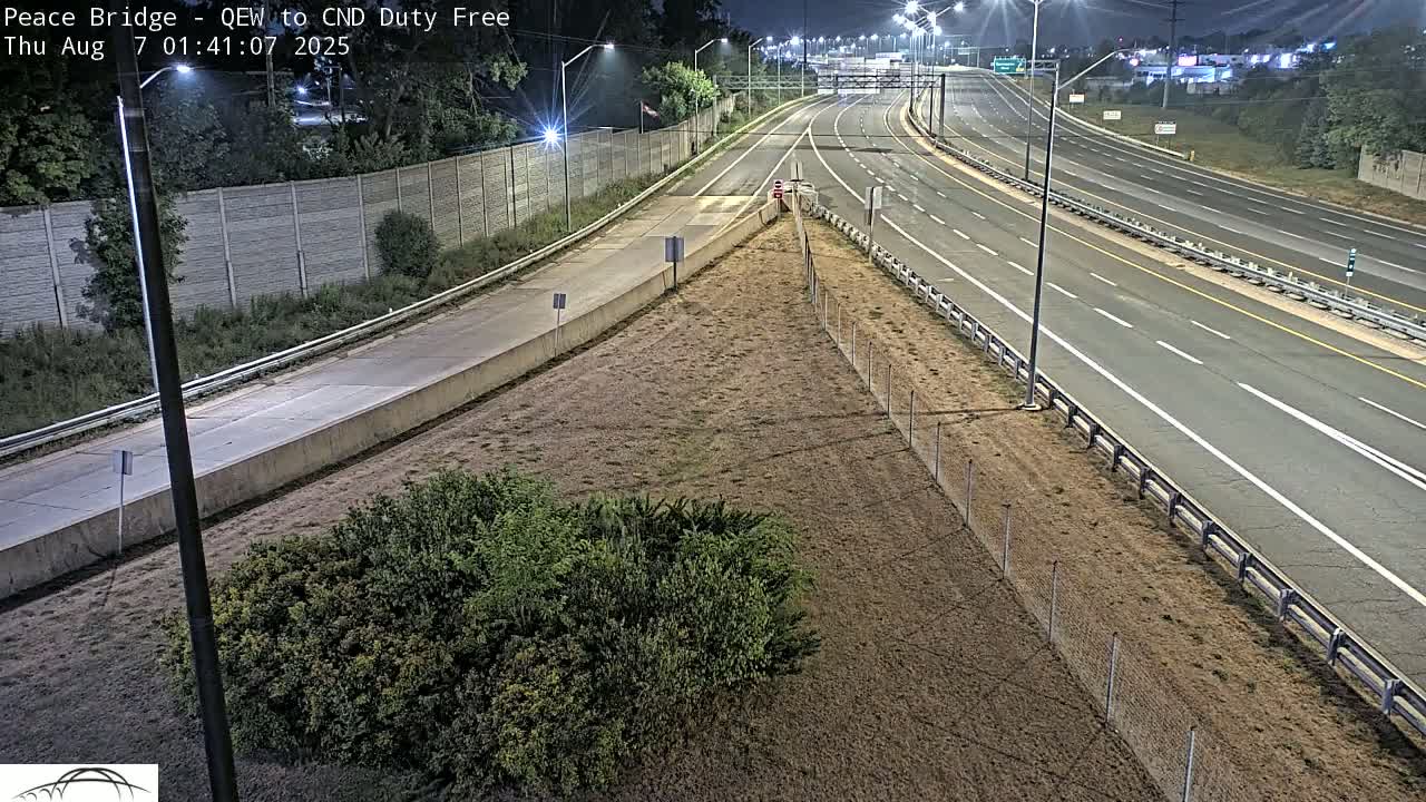 Fort Erie,  Canada Duty Free  Road Entrance to Peace Bridge Live Cam - Fort Erie, Niagara, Ontario, Canada