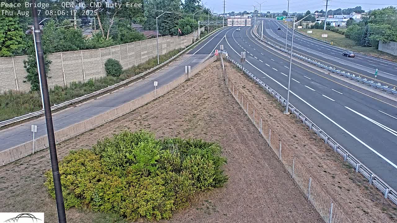 Fort Erie,  Canada Duty Free  Road Entrance to Peace Bridge Live Cam - Fort Erie, Niagara, Ontario, Canada