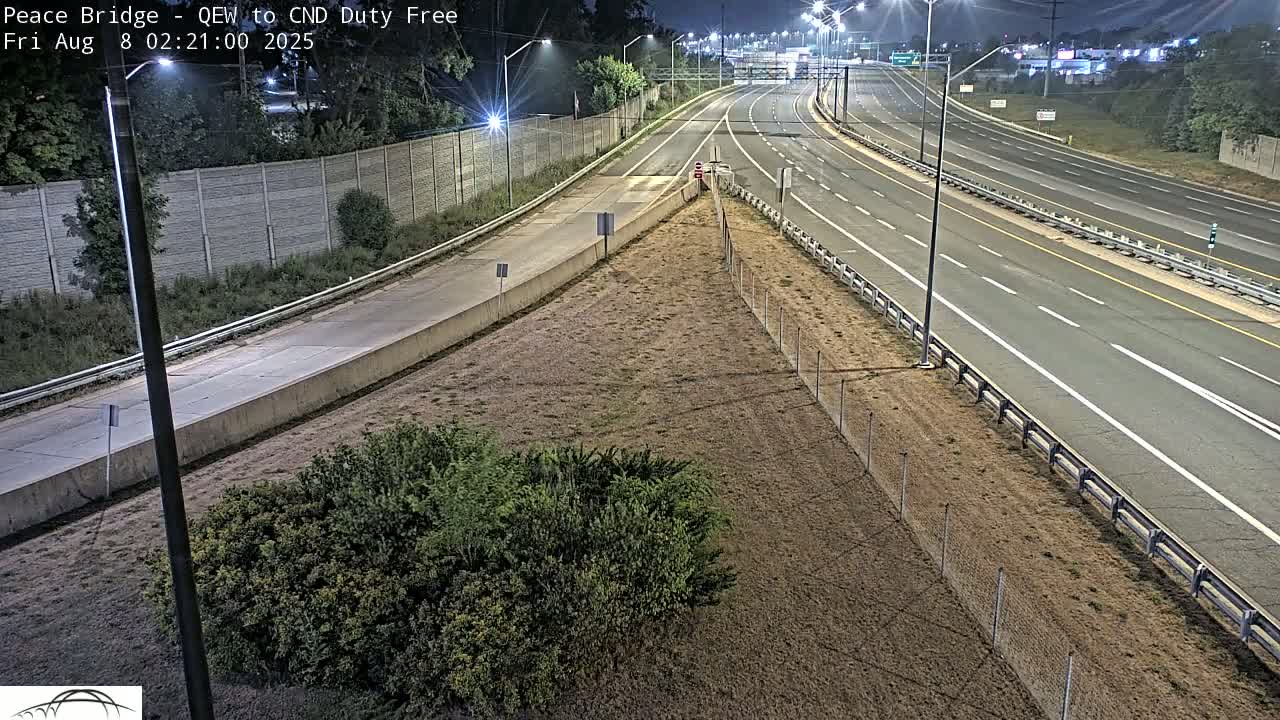 Fort Erie,  Canada Duty Free  Road Entrance to Peace Bridge Live Cam - Fort Erie, Niagara, Ontario, Canada
