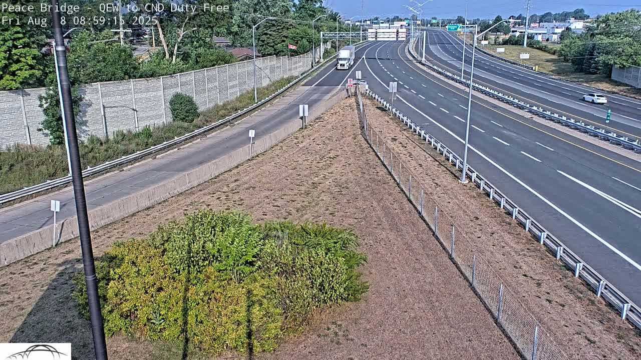 Fort Erie,  Canada Duty Free  Road Entrance to Peace Bridge Live Cam - Fort Erie, Niagara, Ontario, Canada