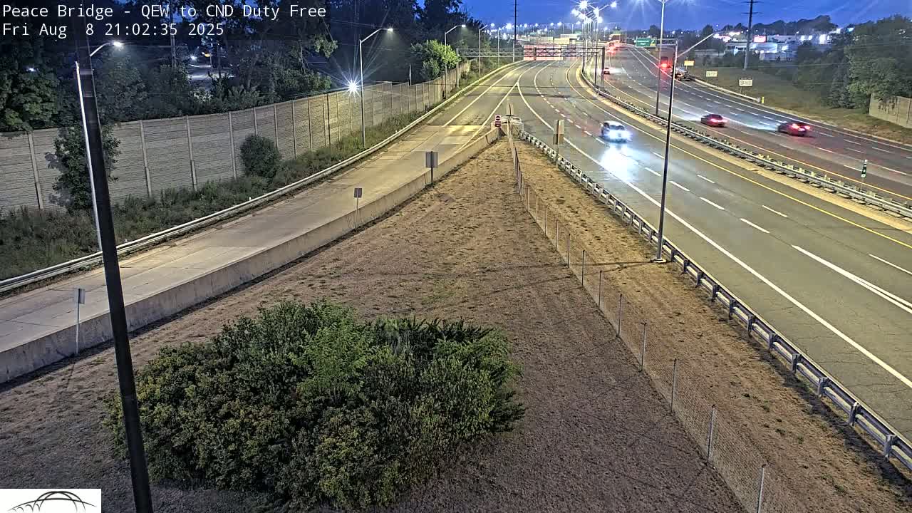 Fort Erie,  Canada Duty Free  Road Entrance to Peace Bridge Live Cam - Fort Erie, Niagara, Ontario, Canada