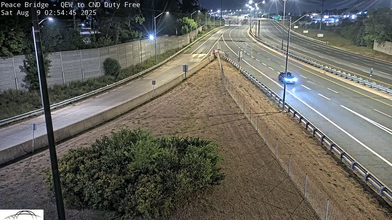 Fort Erie,  Canada Duty Free  Road Entrance to Peace Bridge Live Cam - Fort Erie, Niagara, Ontario, Canada
