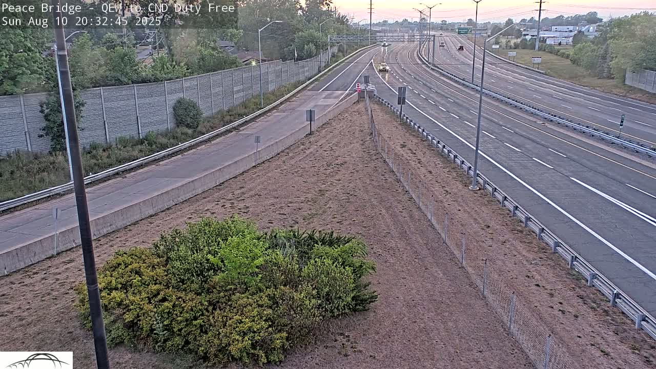 Fort Erie,  Canada Duty Free  Road Entrance to Peace Bridge Live Cam - Fort Erie, Niagara, Ontario, Canada