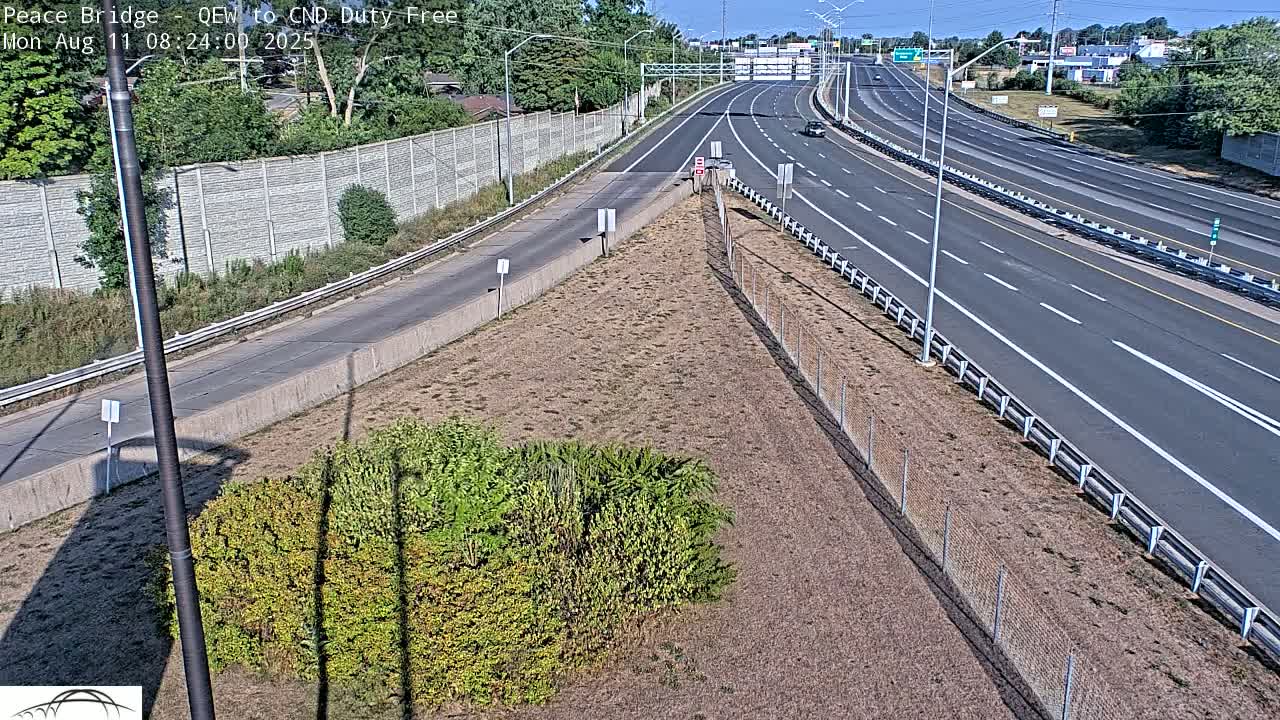 Fort Erie,  Canada Duty Free  Road Entrance to Peace Bridge Live Cam - Fort Erie, Niagara, Ontario, Canada