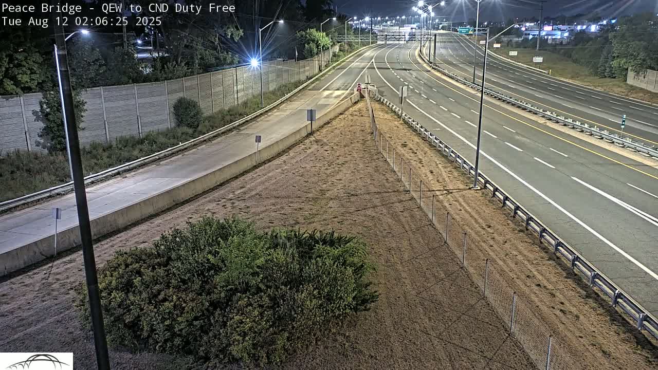 Fort Erie,  Canada Duty Free  Road Entrance to Peace Bridge Live Cam - Fort Erie, Niagara, Ontario, Canada