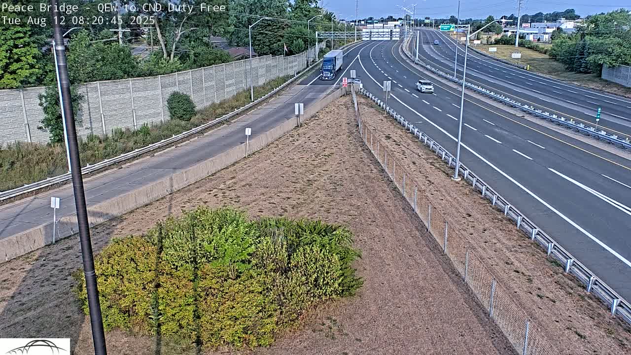 Fort Erie,  Canada Duty Free  Road Entrance to Peace Bridge Live Cam - Fort Erie, Niagara, Ontario, Canada