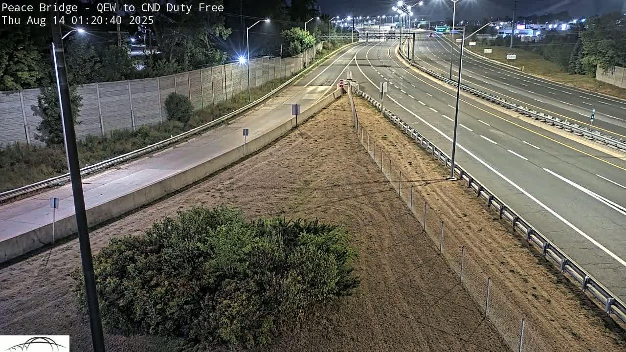 Fort Erie,  Canada Duty Free  Road Entrance to Peace Bridge Live Cam - Fort Erie, Niagara, Ontario, Canada