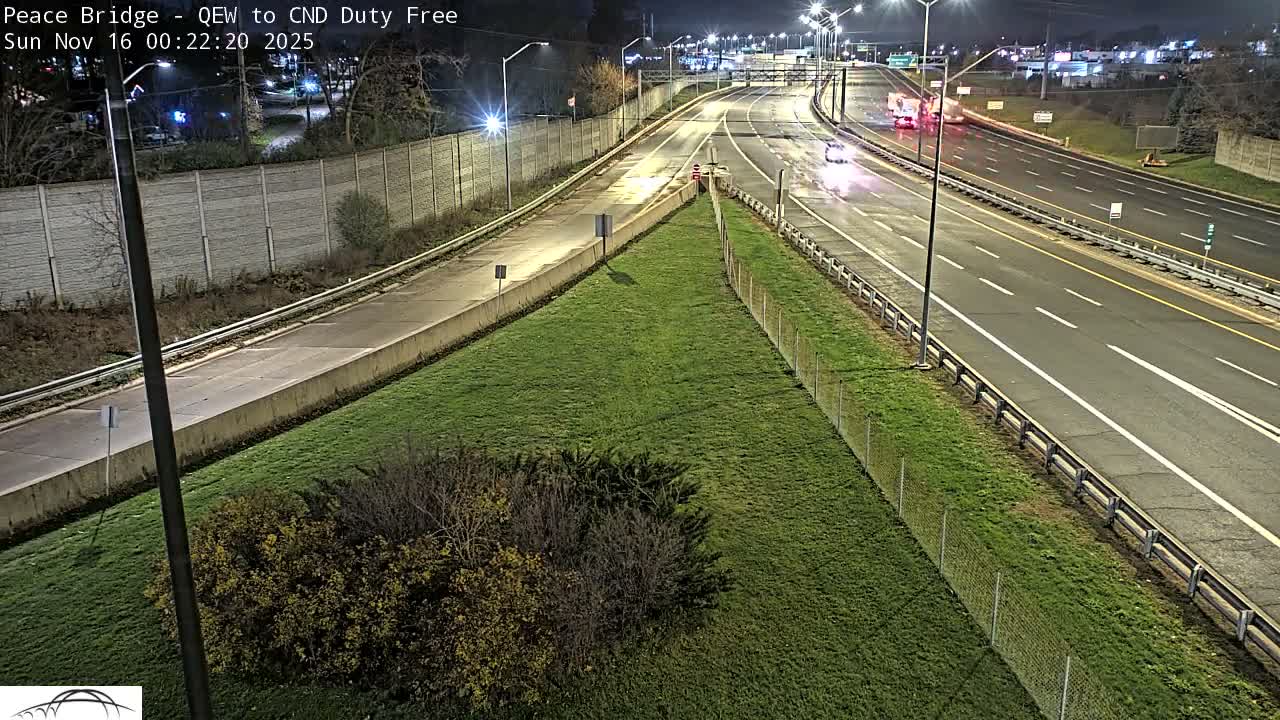 Fort Erie,  Canada Duty Free  Road Entrance to Peace Bridge Live Cam - Fort Erie, Niagara, Ontario, Canada