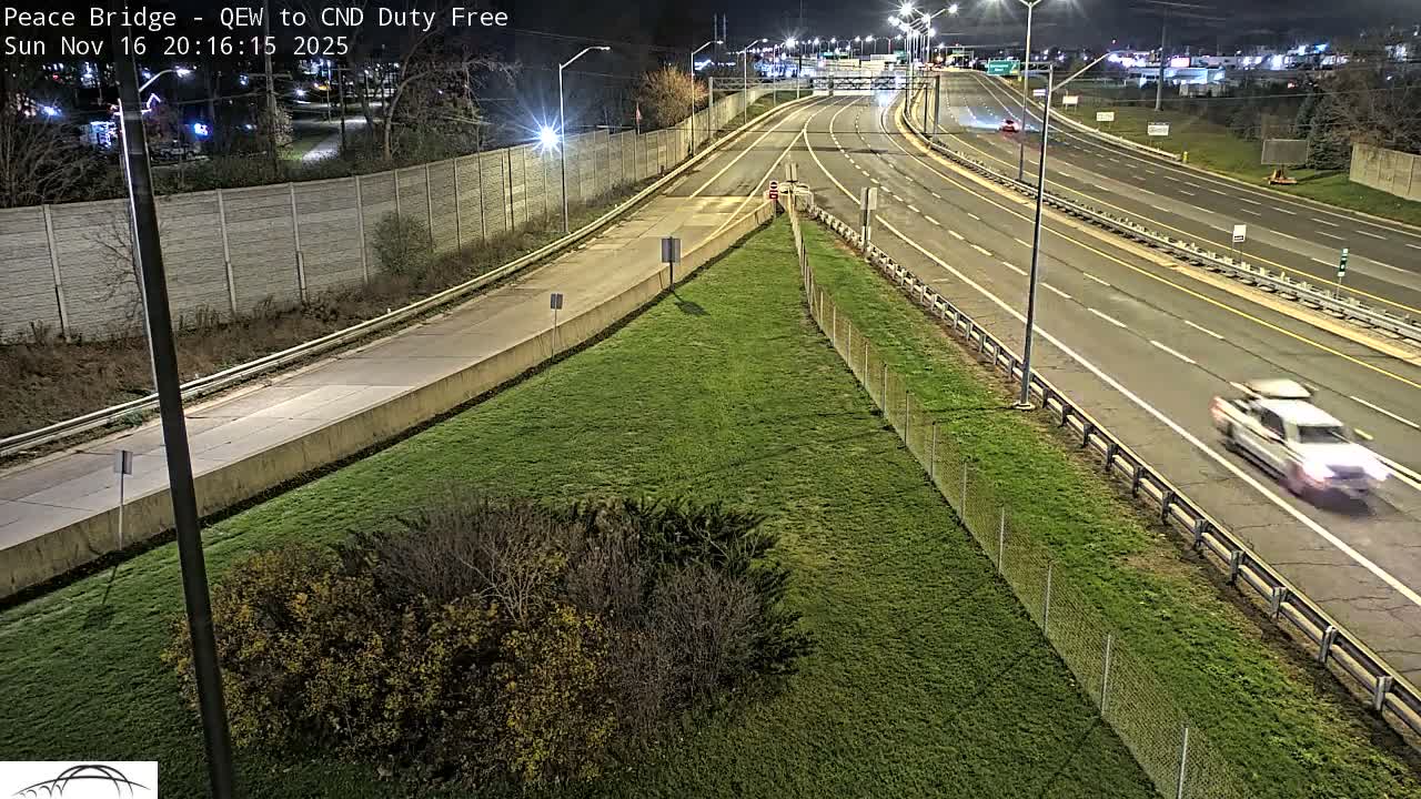 Fort Erie,  Canada Duty Free  Road Entrance to Peace Bridge Live Cam - Fort Erie, Niagara, Ontario, Canada