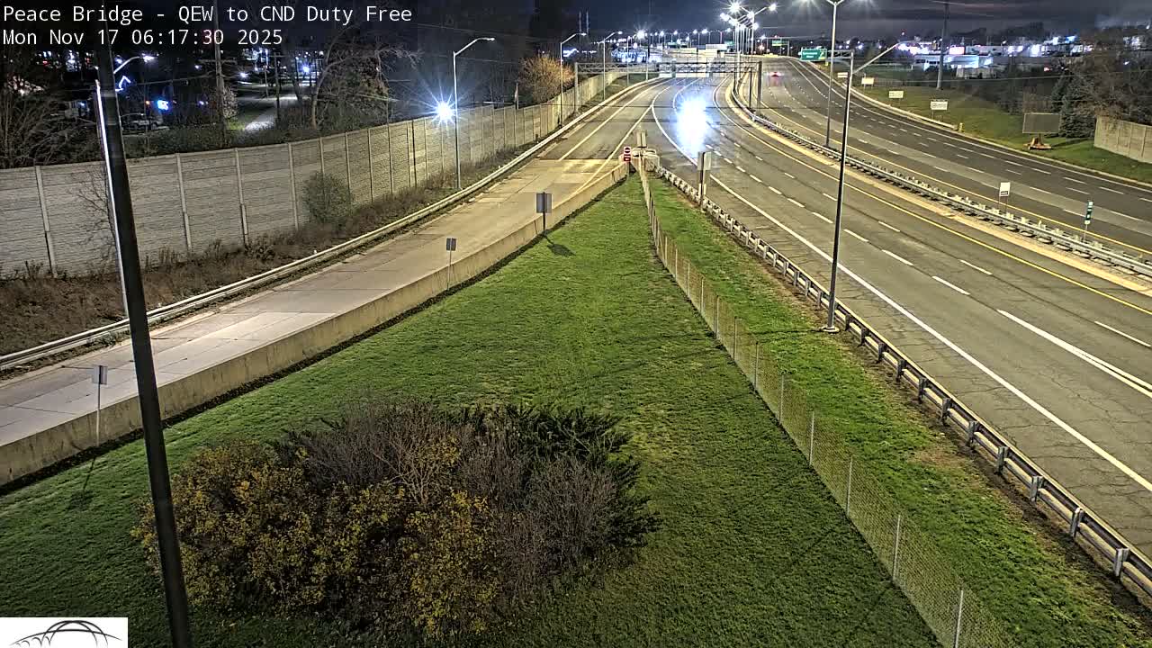 Fort Erie,  Canada Duty Free  Road Entrance to Peace Bridge Live Cam - Fort Erie, Niagara, Ontario, Canada