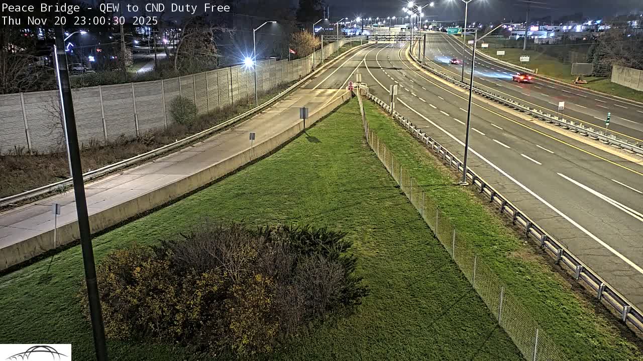 Fort Erie,  Canada Duty Free  Road Entrance to Peace Bridge Live Cam - Fort Erie, Niagara, Ontario, Canada