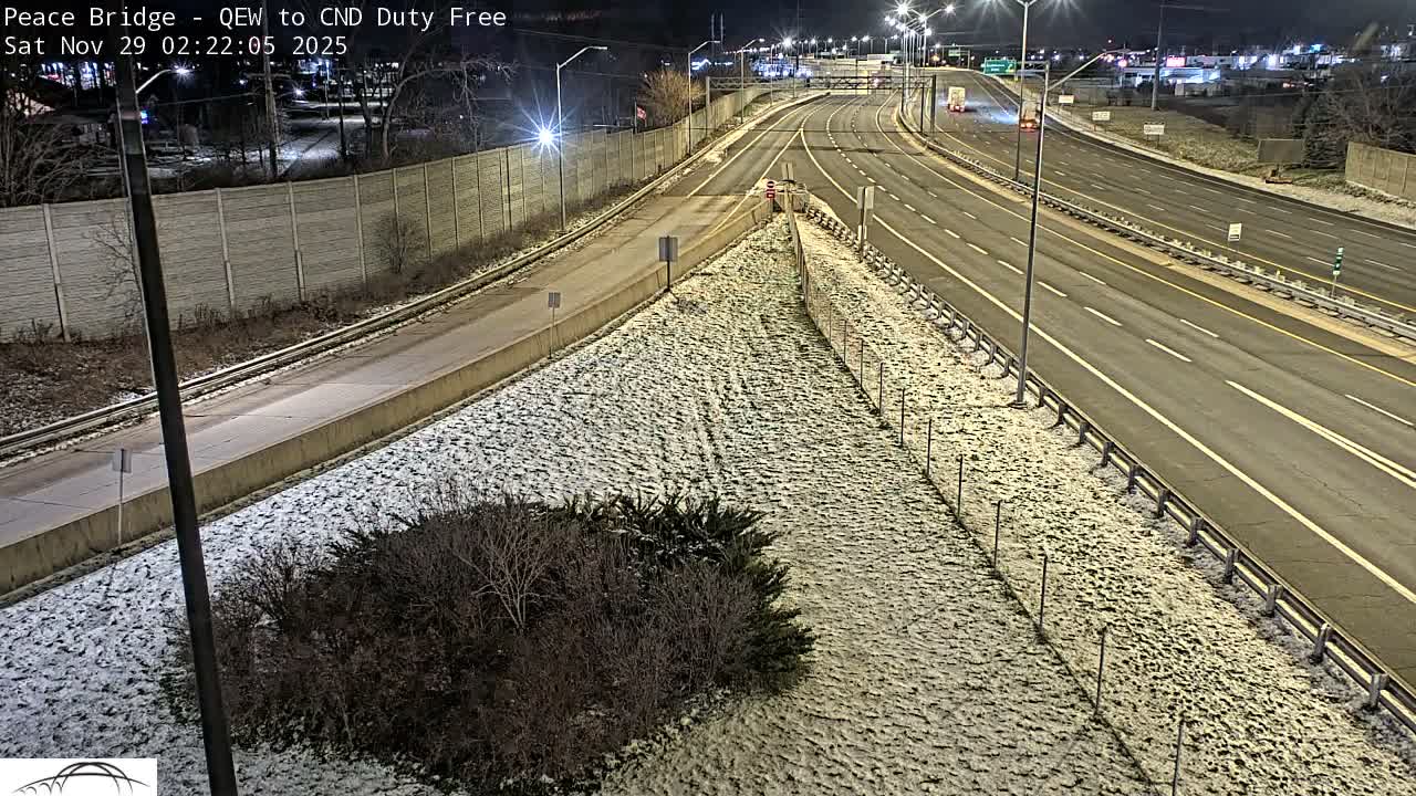 Fort Erie,  Canada Duty Free  Road Entrance to Peace Bridge Live Cam - Fort Erie, Niagara, Ontario, Canada