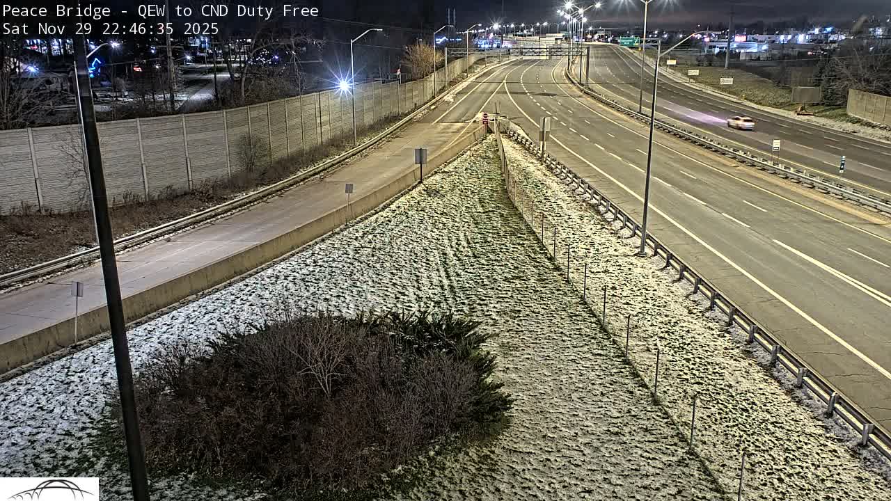 Fort Erie,  Canada Duty Free  Road Entrance to Peace Bridge Live Cam - Fort Erie, Niagara, Ontario, Canada