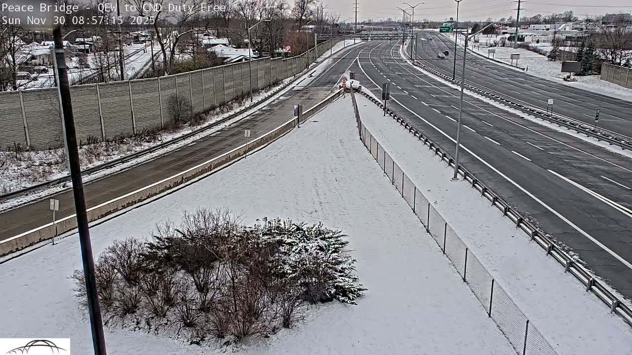 Fort Erie,  Canada Duty Free  Road Entrance to Peace Bridge Live Cam - Fort Erie, Niagara, Ontario, Canada