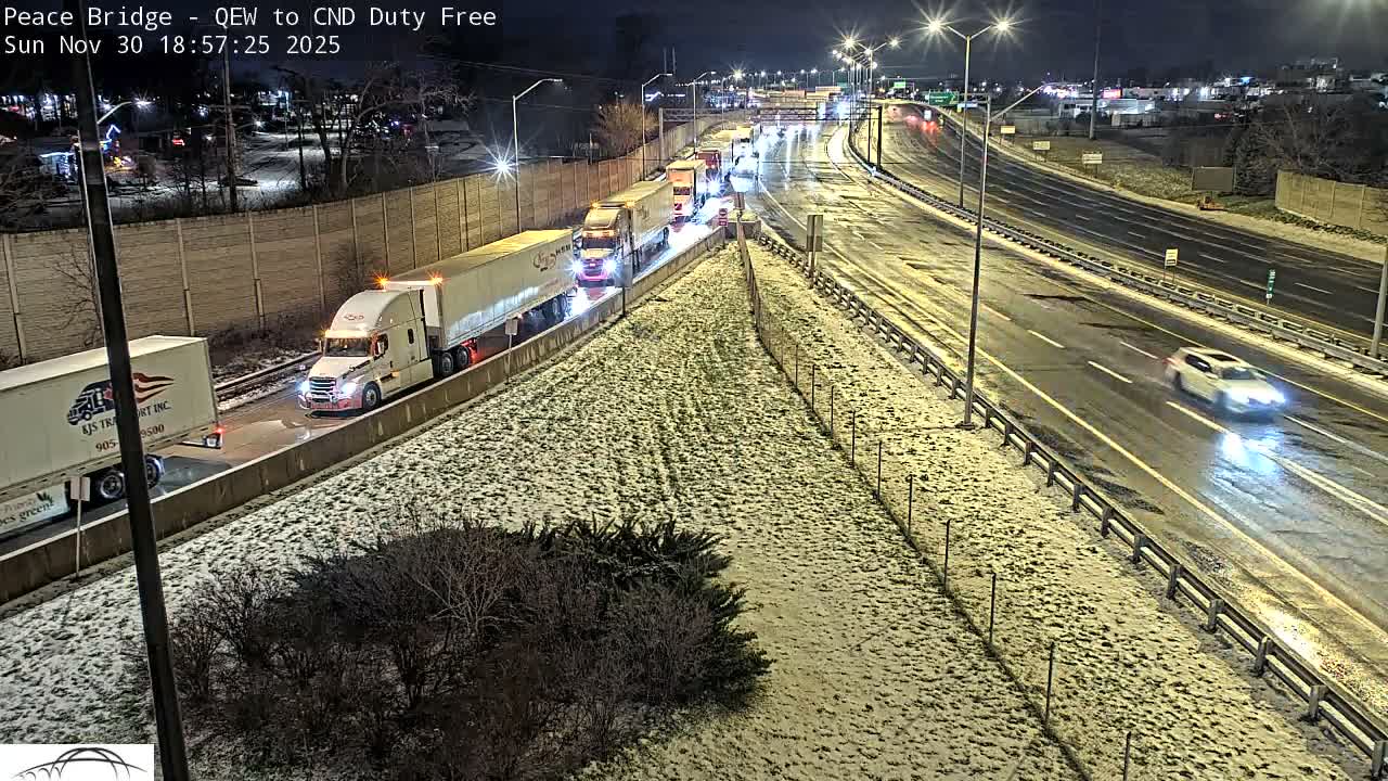 Fort Erie,  Canada Duty Free  Road Entrance to Peace Bridge Live Cam - Fort Erie, Niagara, Ontario, Canada