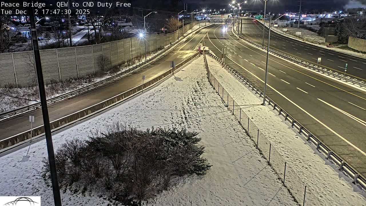 Fort Erie,  Canada Duty Free  Road Entrance to Peace Bridge Live Cam - Fort Erie, Niagara, Ontario, Canada