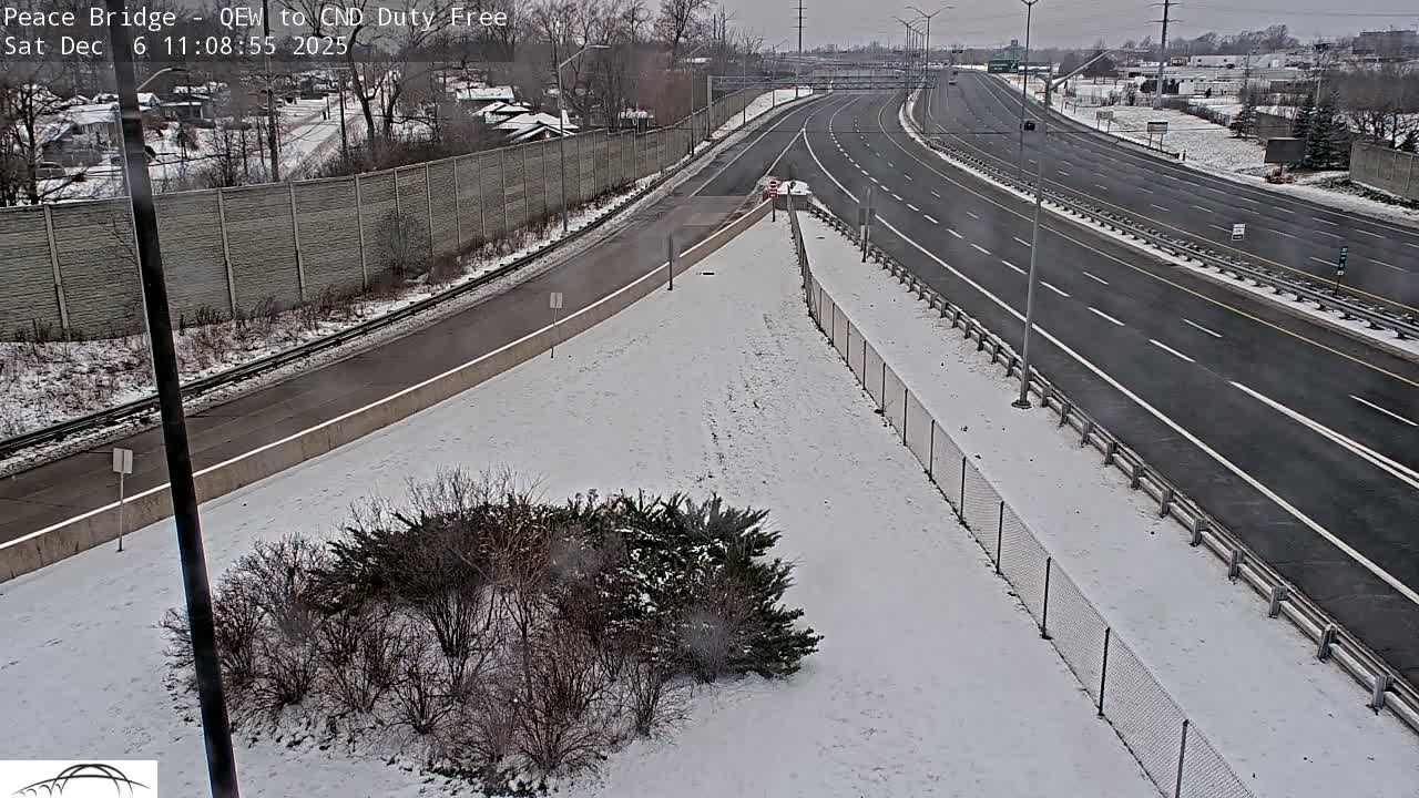 Fort Erie,  Canada Duty Free  Road Entrance to Peace Bridge Live Cam - Fort Erie, Niagara, Ontario, Canada
