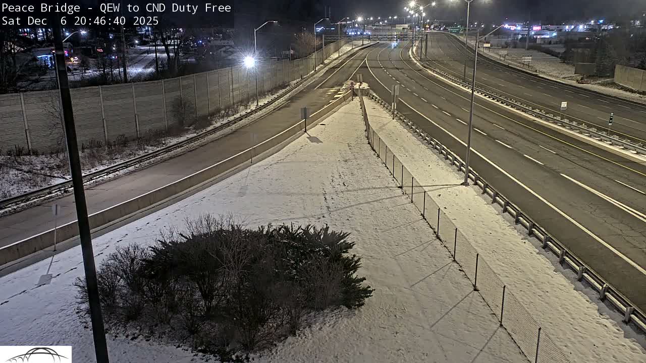 Fort Erie,  Canada Duty Free  Road Entrance to Peace Bridge Live Cam - Fort Erie, Niagara, Ontario, Canada