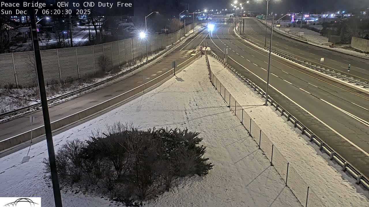 Fort Erie,  Canada Duty Free  Road Entrance to Peace Bridge Live Cam - Fort Erie, Niagara, Ontario, Canada