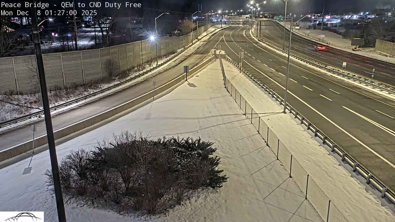 Fort Erie,  Canada Duty Free  Road Entrance to Peace Bridge Live Cam - Fort Erie, Niagara, Ontario, Canada