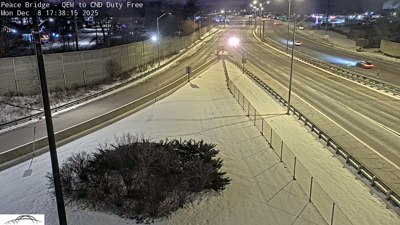 Fort Erie,  Canada Duty Free  Road Entrance to Peace Bridge Live Cam - Fort Erie, Niagara, Ontario, Canada