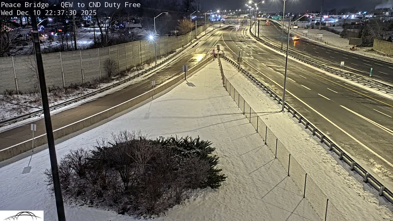 Fort Erie,  Canada Duty Free  Road Entrance to Peace Bridge Live Cam - Fort Erie, Niagara, Ontario, Canada