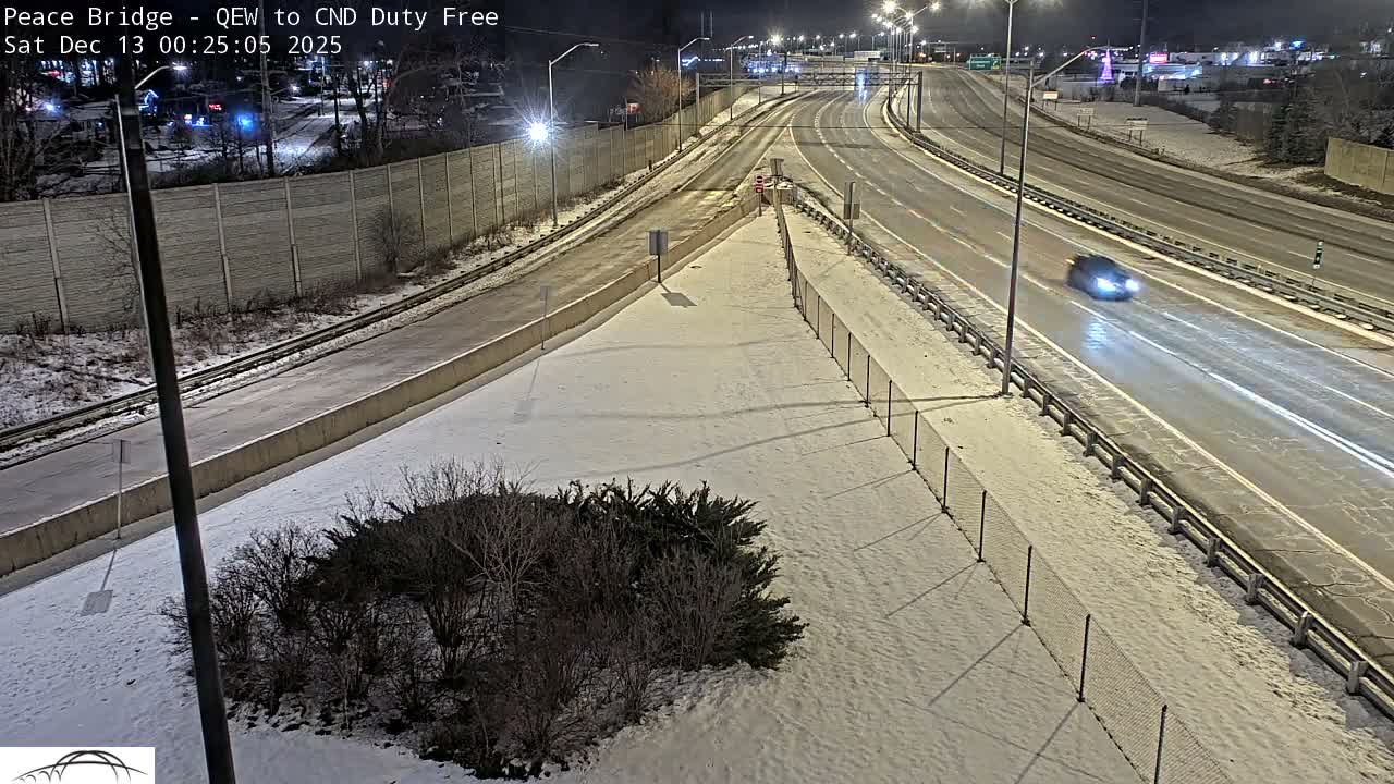 Fort Erie,  Canada Duty Free  Road Entrance to Peace Bridge Live Cam - Fort Erie, Niagara, Ontario, Canada