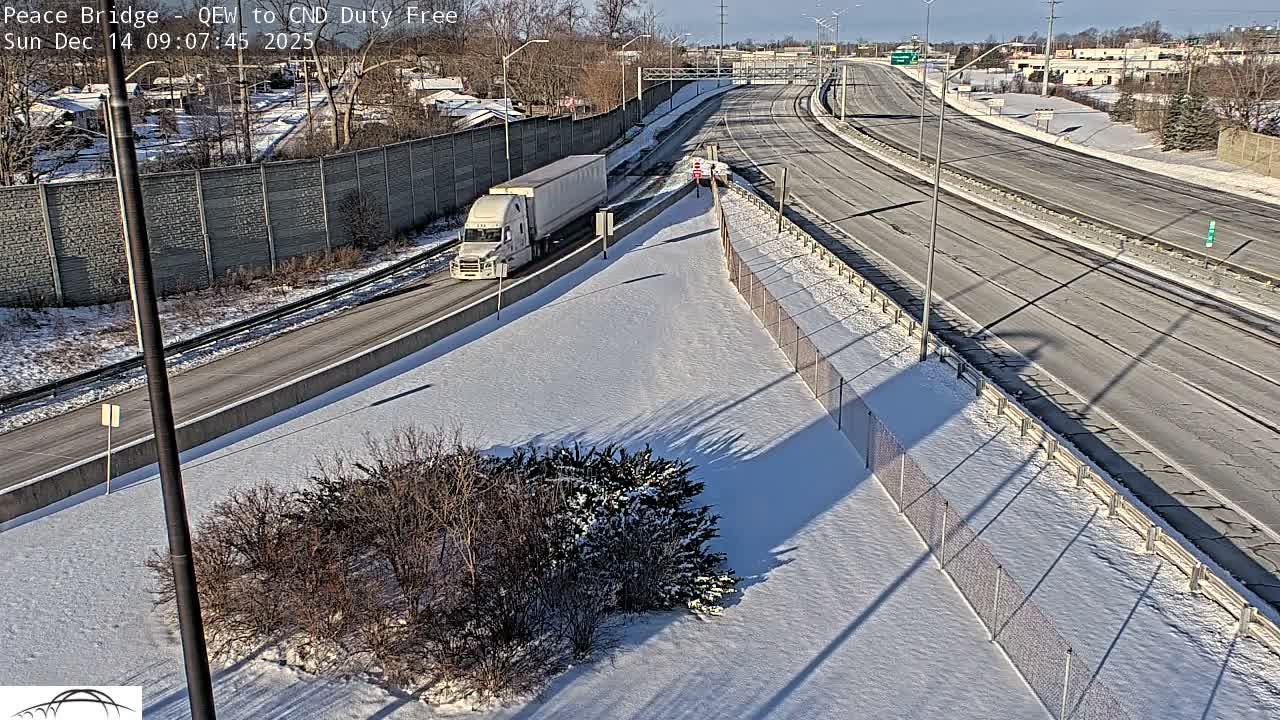 Fort Erie,  Canada Duty Free  Road Entrance to Peace Bridge Live Cam - Fort Erie, Niagara, Ontario, Canada
