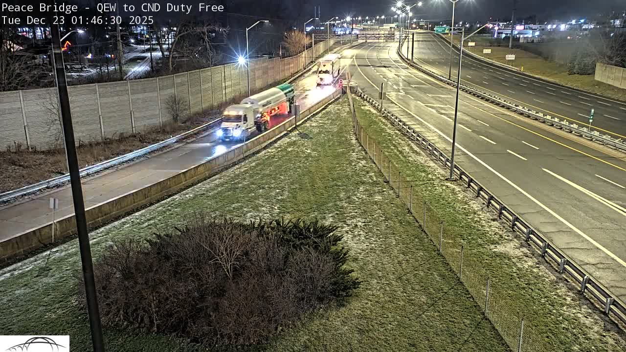 Fort Erie,  Canada Duty Free  Road Entrance to Peace Bridge Live Cam - Fort Erie, Niagara, Ontario, Canada