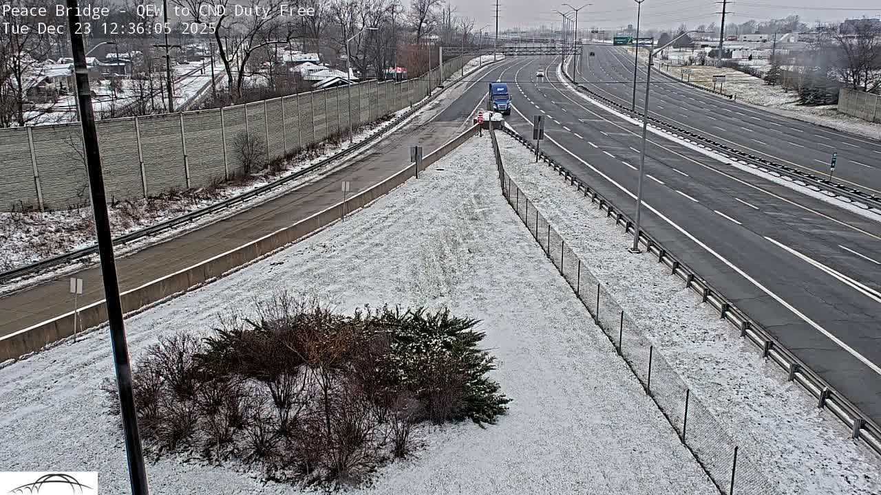 Fort Erie,  Canada Duty Free  Road Entrance to Peace Bridge Live Cam - Fort Erie, Niagara, Ontario, Canada