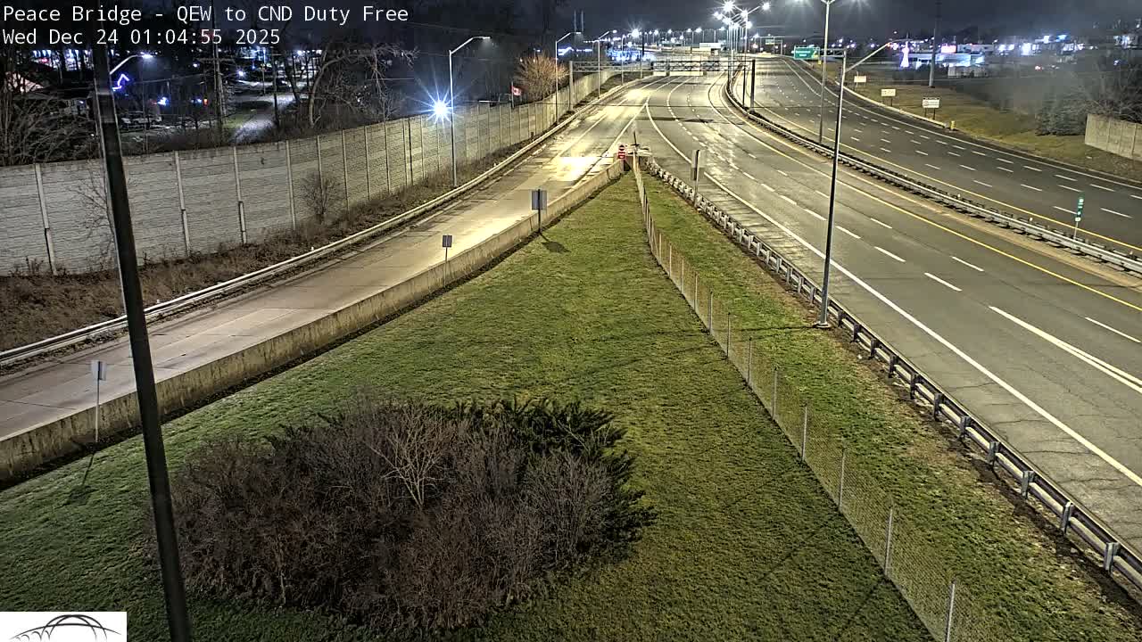 Fort Erie,  Canada Duty Free  Road Entrance to Peace Bridge Live Cam - Fort Erie, Niagara, Ontario, Canada