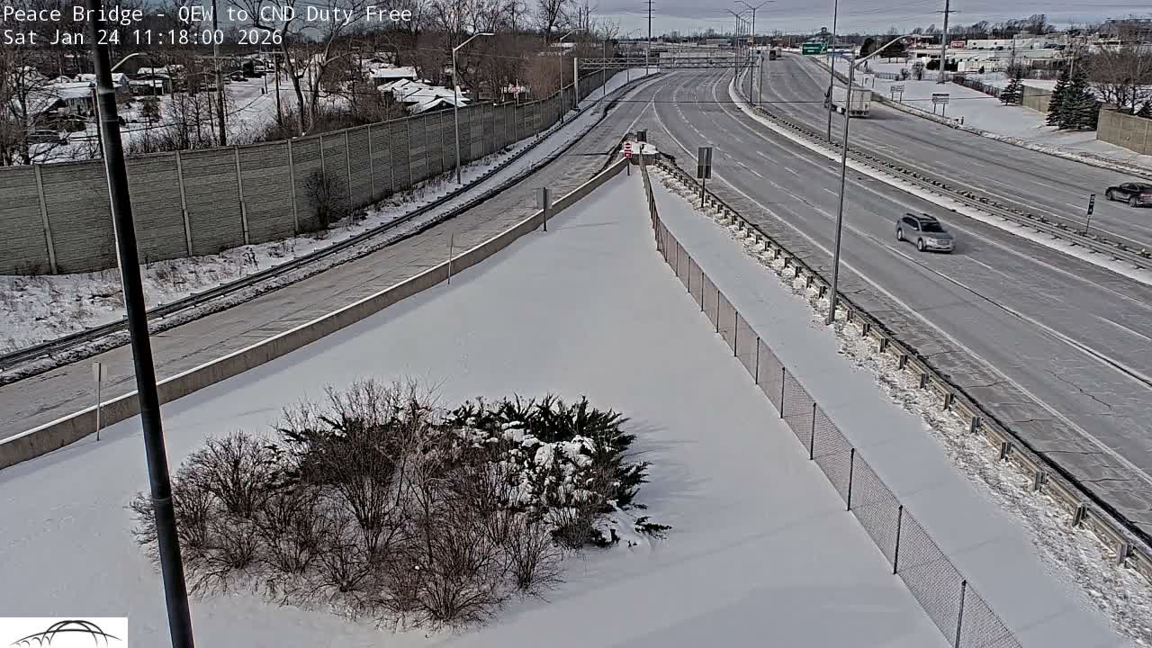Fort Erie,  Canada Duty Free  Road Entrance to Peace Bridge Live Cam - Fort Erie, Niagara, Ontario, Canada