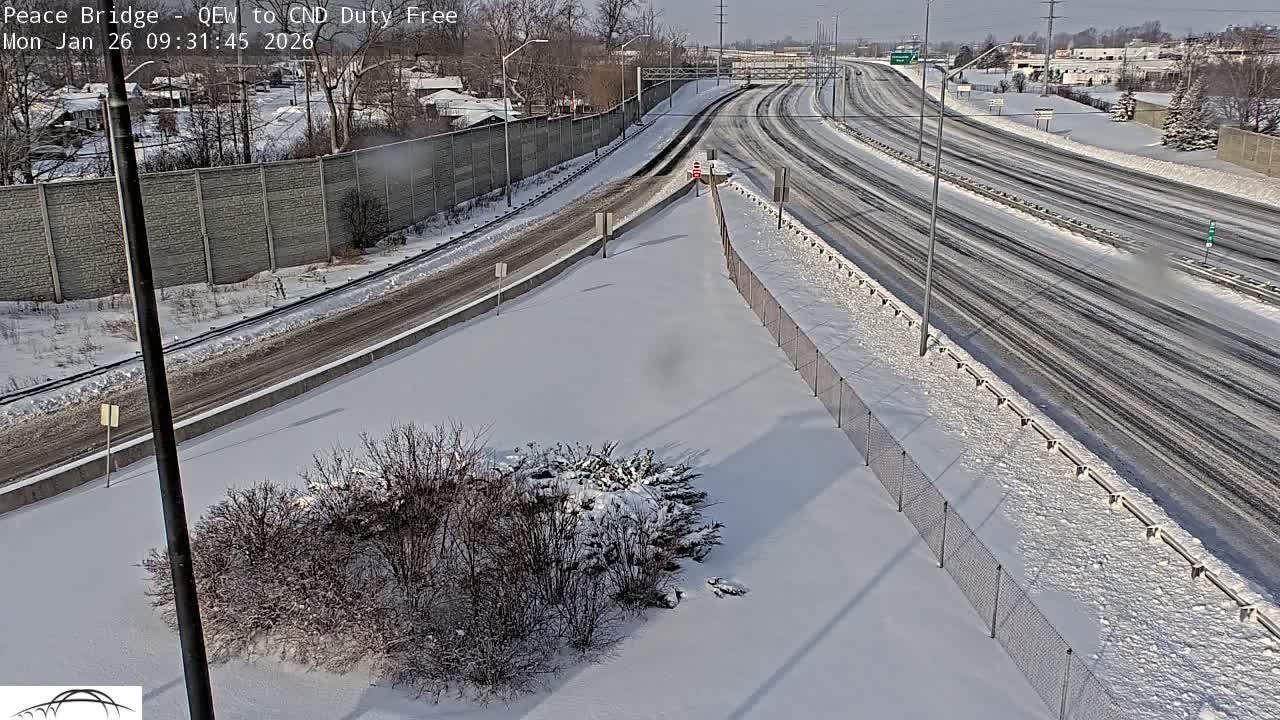 Fort Erie,  Canada Duty Free  Road Entrance to Peace Bridge Live Cam - Fort Erie, Niagara, Ontario, Canada