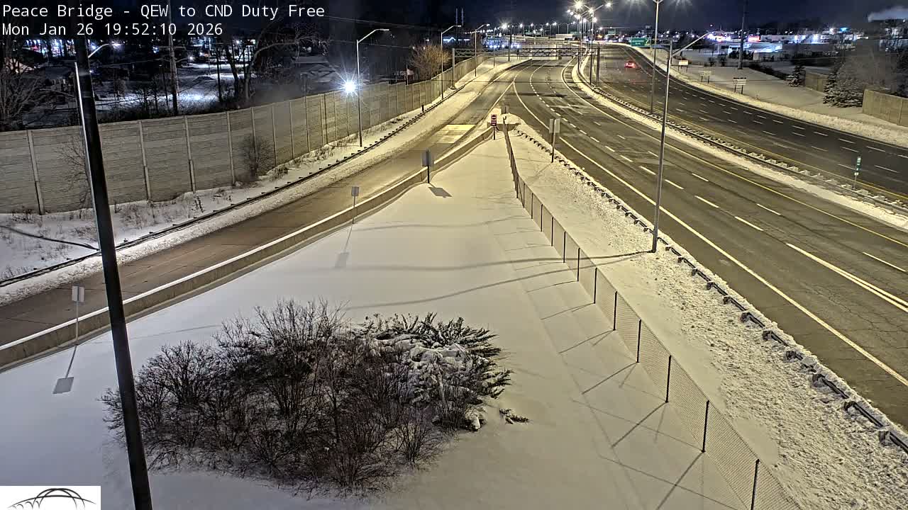 Fort Erie,  Canada Duty Free  Road Entrance to Peace Bridge Live Cam - Fort Erie, Niagara, Ontario, Canada