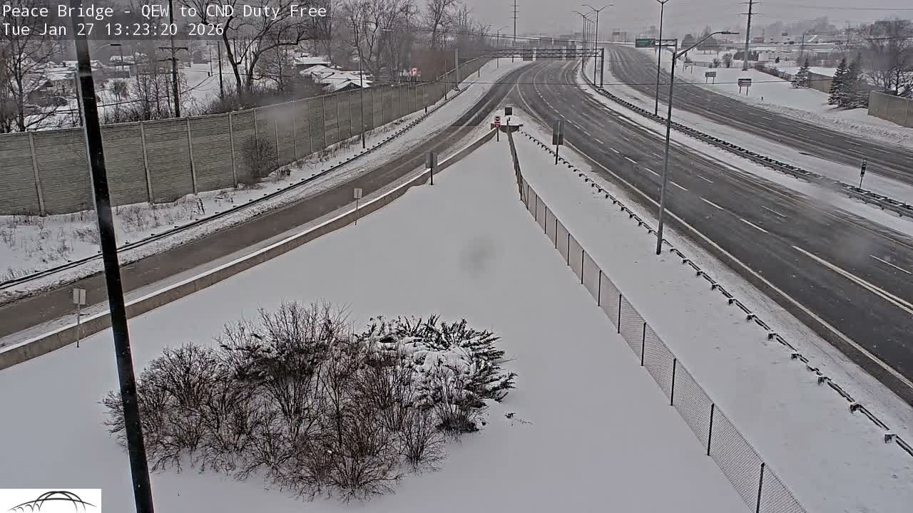 Fort Erie,  Canada Duty Free  Road Entrance to Peace Bridge Live Cam - Fort Erie, Niagara, Ontario, Canada