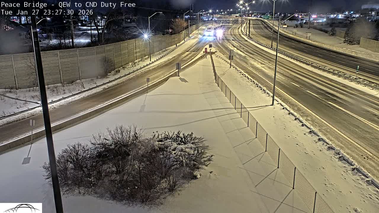 Fort Erie,  Canada Duty Free  Road Entrance to Peace Bridge Live Cam - Fort Erie, Niagara, Ontario, Canada