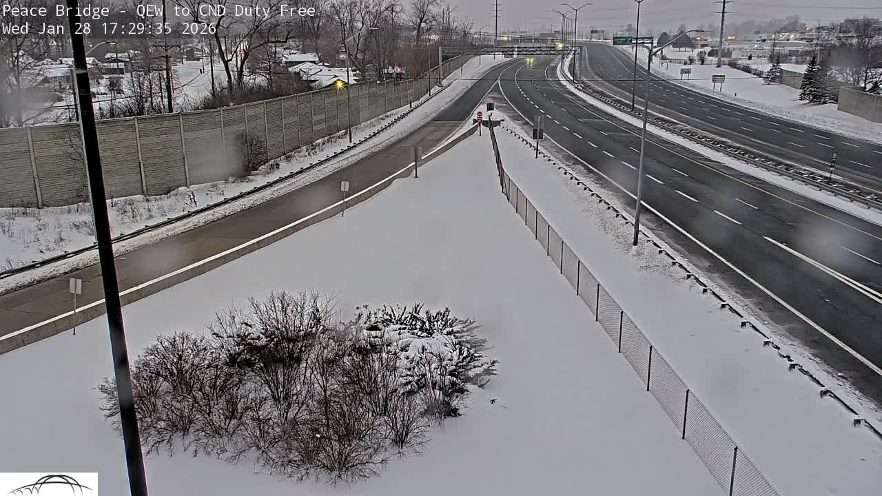 Fort Erie,  Canada Duty Free  Road Entrance to Peace Bridge Live Cam - Fort Erie, Niagara, Ontario, Canada