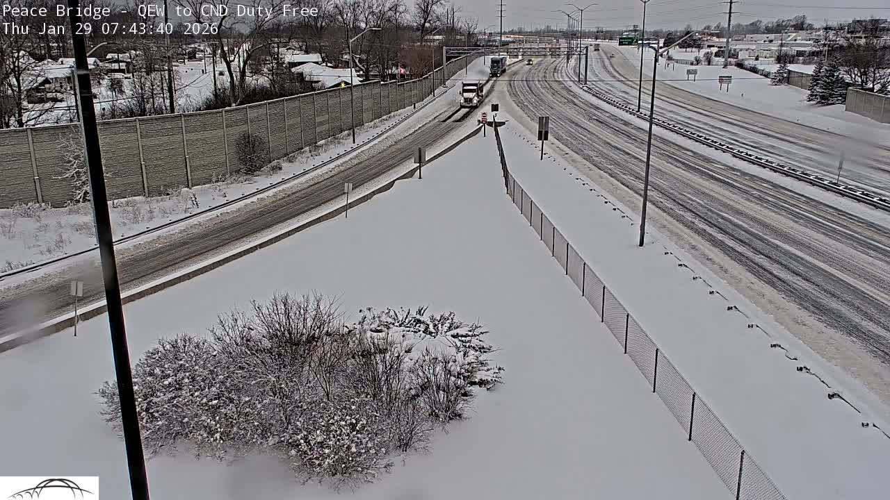 Fort Erie,  Canada Duty Free  Road Entrance to Peace Bridge Live Cam - Fort Erie, Niagara, Ontario, Canada