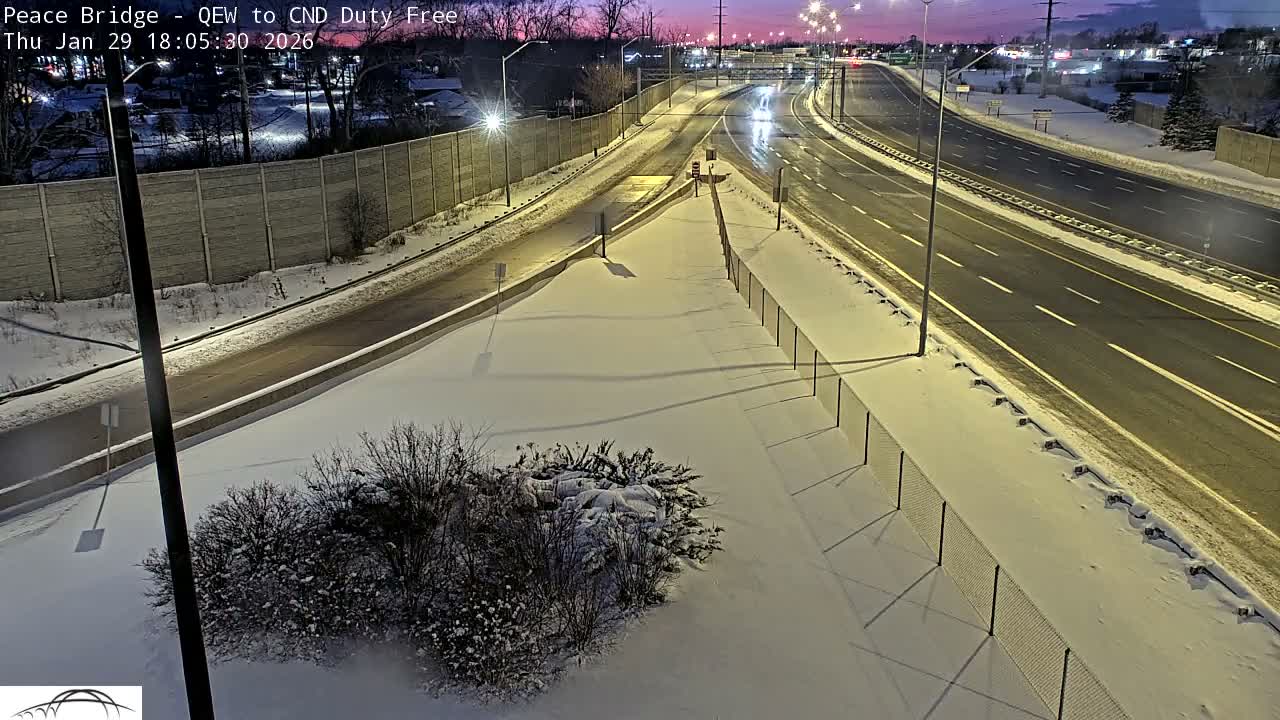 Fort Erie,  Canada Duty Free  Road Entrance to Peace Bridge Live Cam - Fort Erie, Niagara, Ontario, Canada