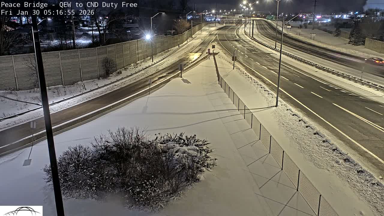 Fort Erie,  Canada Duty Free  Road Entrance to Peace Bridge Live Cam - Fort Erie, Niagara, Ontario, Canada