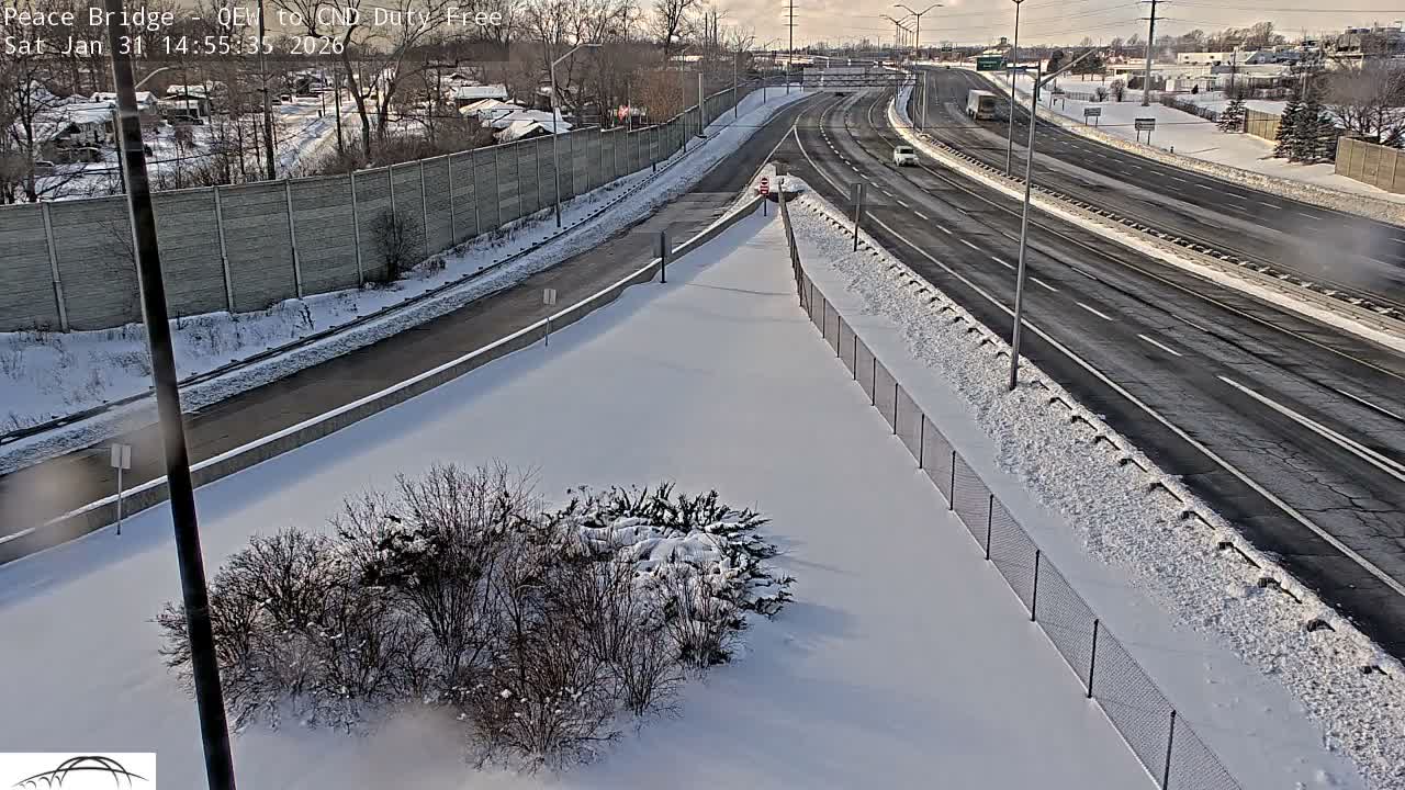 Fort Erie,  Canada Duty Free  Road Entrance to Peace Bridge Live Cam - Fort Erie, Niagara, Ontario, Canada