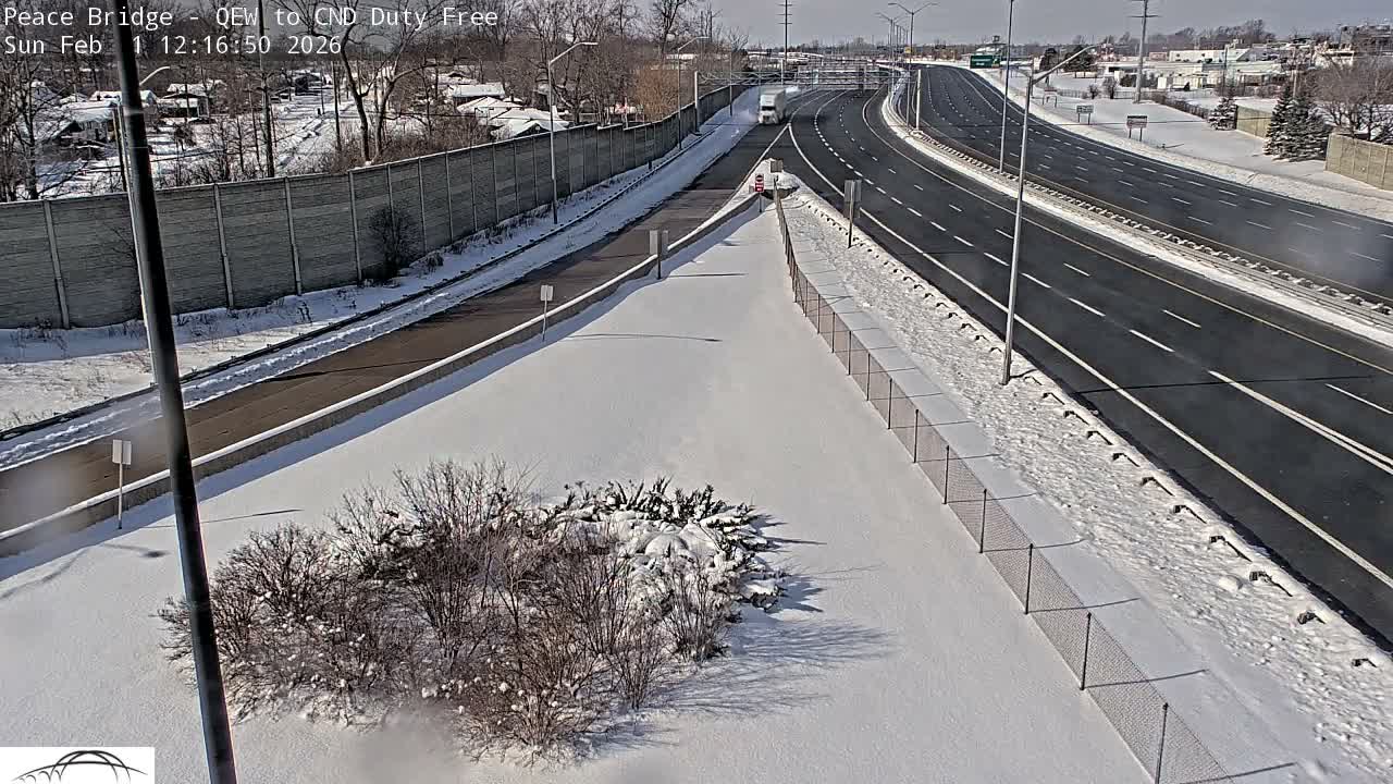 Fort Erie,  Canada Duty Free  Road Entrance to Peace Bridge Live Cam - Fort Erie, Niagara, Ontario, Canada